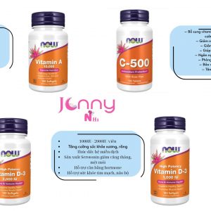 Viên uống Now Foods tổng hợp bổ sung Vitamin A, vitamin D3,chống ô-xy hóa