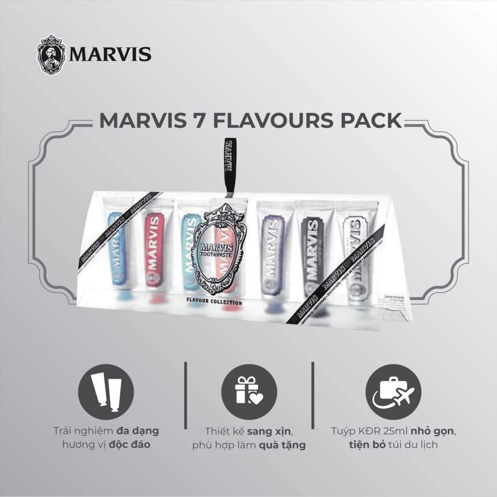 SET Combo 7 Kem đánh răng Marvis 25ml cao cấp