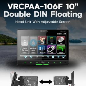 Đầu phát âm thanh nổi cảm ứng 2 DIN Soundstream 10,6 inch, VRCPAA-106F, Apple CarPlay & Android Auto, Bluetooth, Bộ thu sóng radio AM/FM, USB, SD, Đầu phát CD/DVD