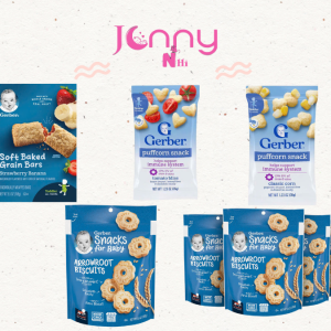 Bánh gạo ăn dặm Gerber vị hoa quả dành cho bé tập nắm đồ và cảm nhận , giá rẻ.